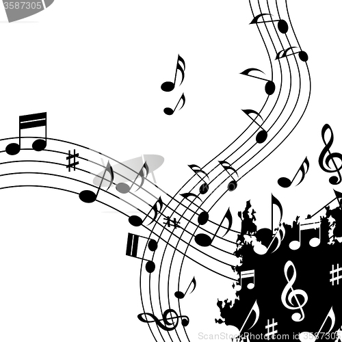 Image of White Music Background Shows Classical Jazz And Tune\r