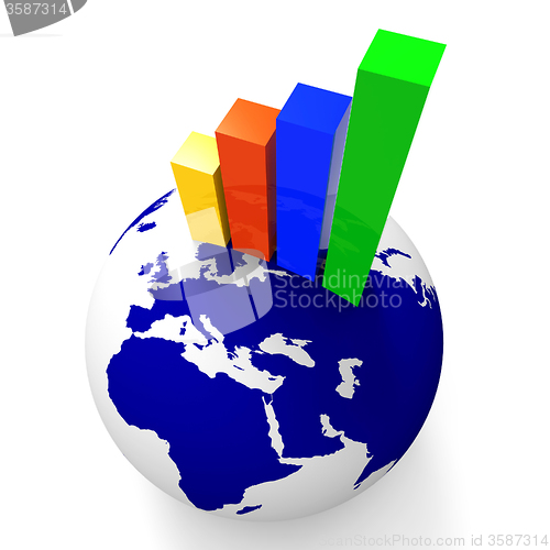 Image of Increase Graph Worldwide Shows Graphics Globe And Statistic