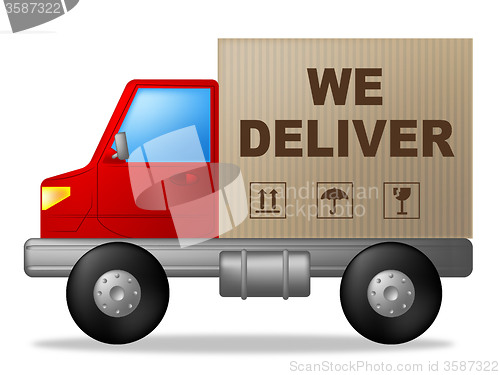 Image of We Deliver Shows Postage Moving And Vehicle