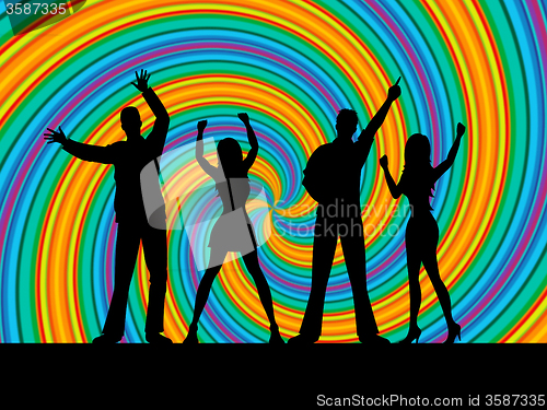 Image of People Dancing Means Disco Music And Dance