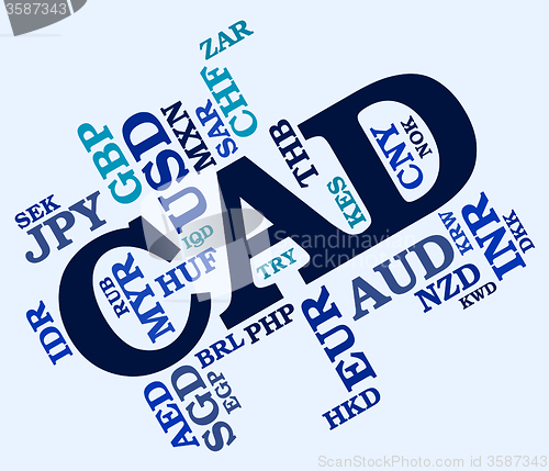 Image of Cad Currency Represents Canadian Dollar And Canada