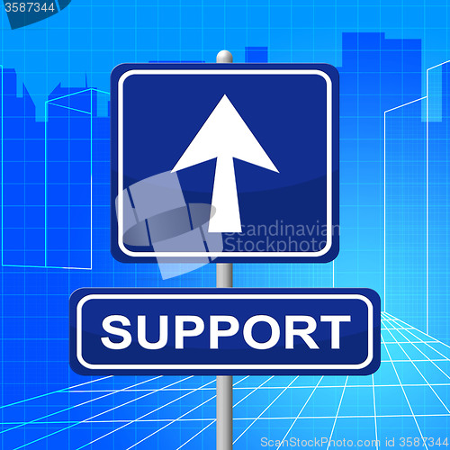 Image of Support Sign Means Information Info And Assist
