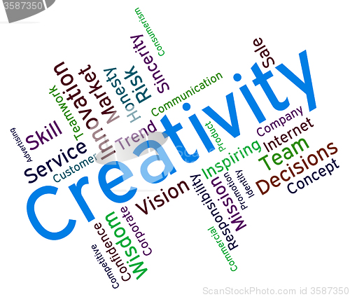 Image of Creativity Words Represents Creative Inventions And Vision