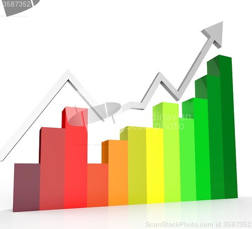 Image of Increasing Graph Shows Financial Report And Biz