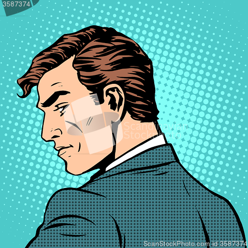 Image of gentleman businessman looks back