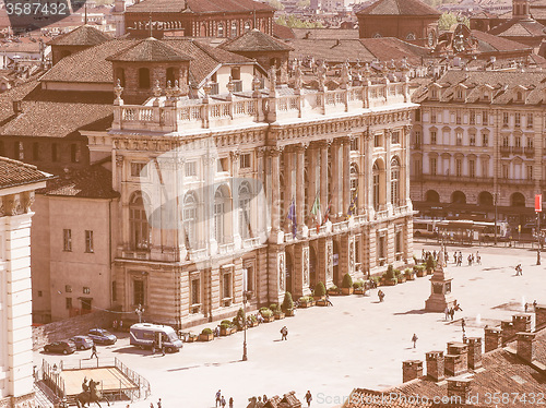 Image of Retro looking Piazza Castello Turin