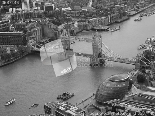 Image of Black and white Aerial view of London