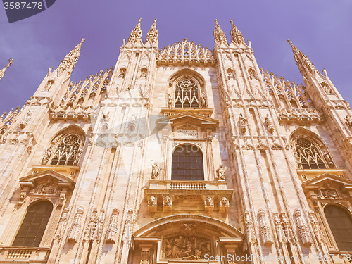 Image of Retro looking Milan cathedral