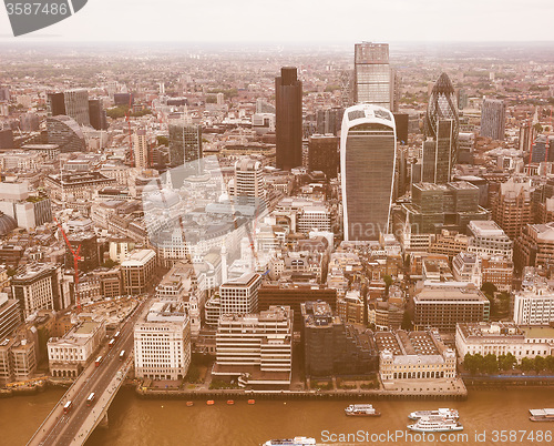 Image of Retro looking Aerial view of London