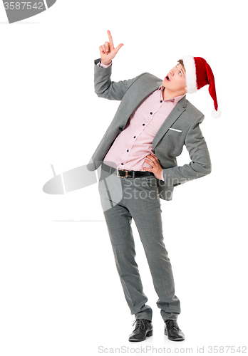 Image of Man in Santa hat