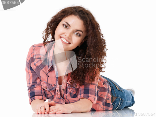 Image of Girl lying on floor