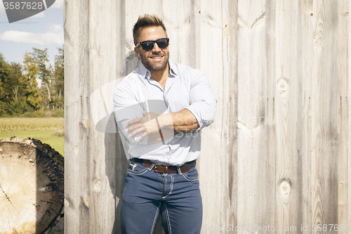 Image of man outdoor background