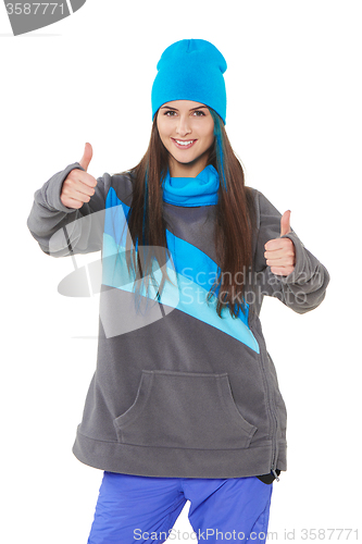 Image of Winter woman in sport clothing