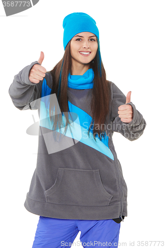 Image of Winter woman in sport clothing