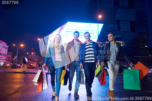 Image of Group Of Friends Enjoying Shopping