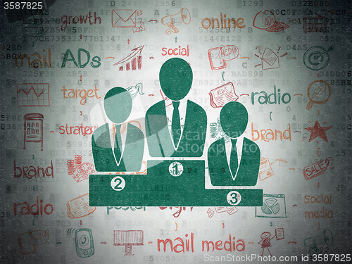 Image of Advertising concept: Business Team on Digital Paper background