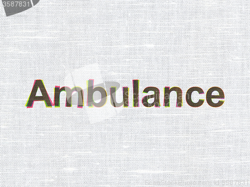 Image of Medicine concept: Ambulance on fabric texture background