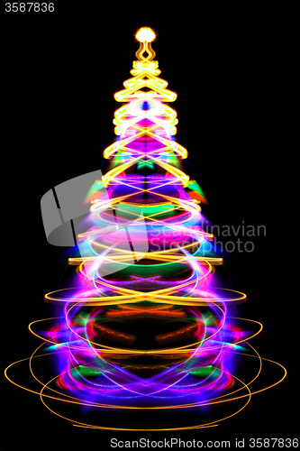 Image of christmas lights as xmas tree