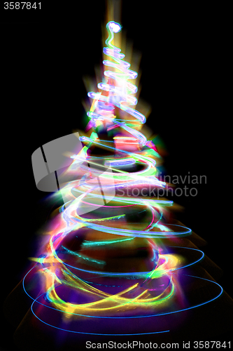 Image of christmas lights as xmas tree