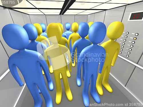 Image of People In Elevator