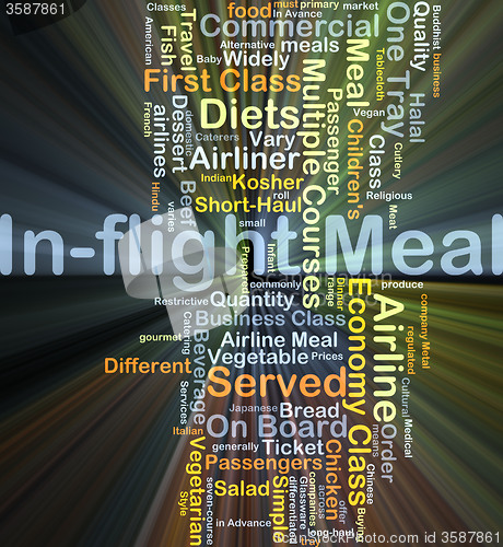 Image of In-flight meal background concept glowing