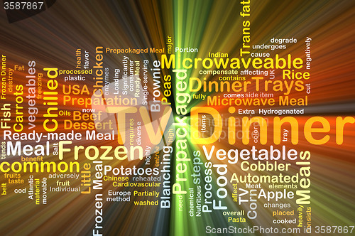 Image of TV dinner background concept glowing