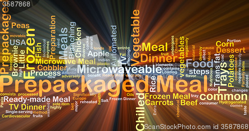 Image of Prepackaged meal background concept glowing