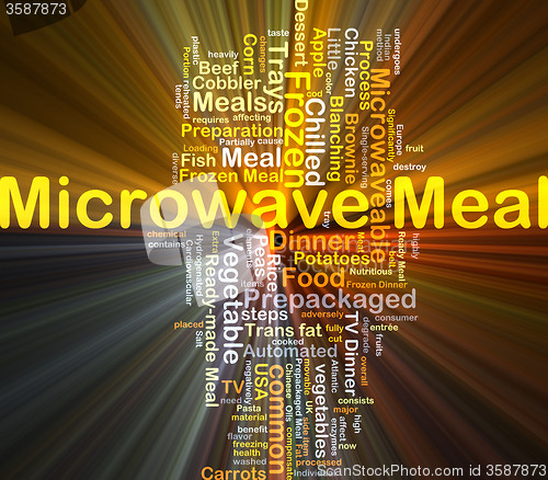 Image of Microwave meal background concept glowing