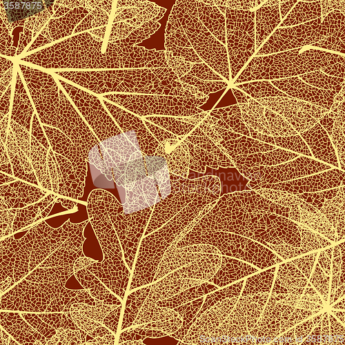 Image of Detailed leaves seamless background. EPS 10