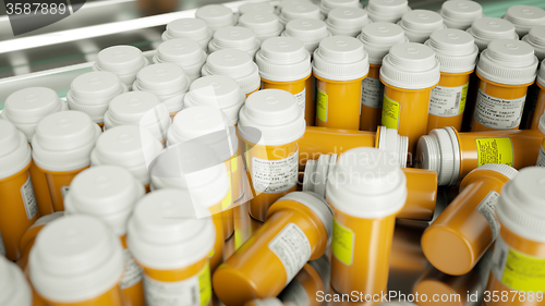 Image of Closeup of Drugs and pills production line