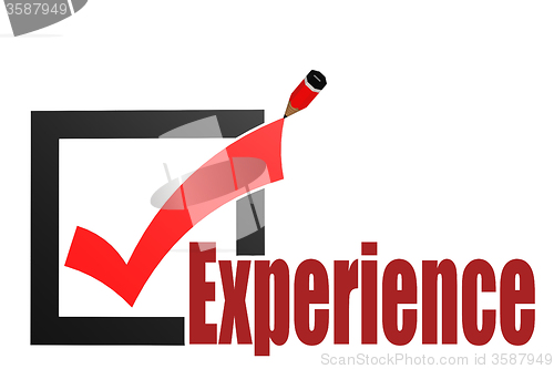 Image of Check mark with experience word