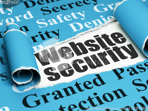 Image of Security concept: black text Website Security under the piece of  torn paper