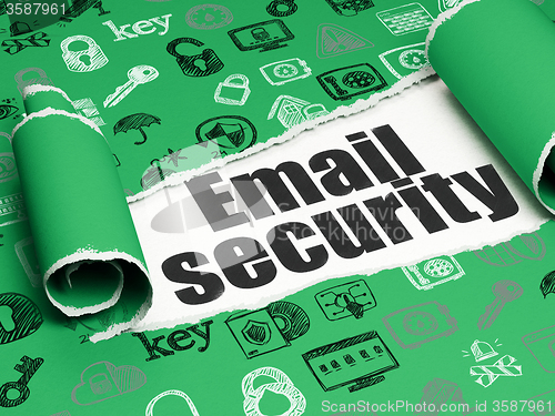 Image of Safety concept: black text Email Security under the piece of  torn paper