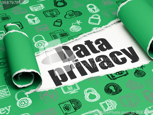 Image of Privacy concept: black text Data Privacy under the piece of  torn paper