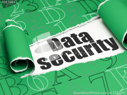 Image of Protection concept: black text Data Security under the piece of  torn paper