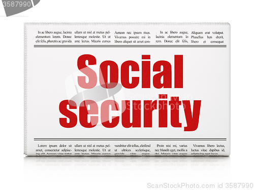 Image of Protection concept: newspaper headline Social Security