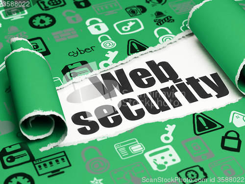 Image of Privacy concept: black text Web Security under the piece of  torn paper