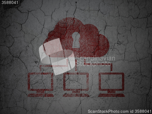 Image of Security concept: Cloud Network on grunge wall background