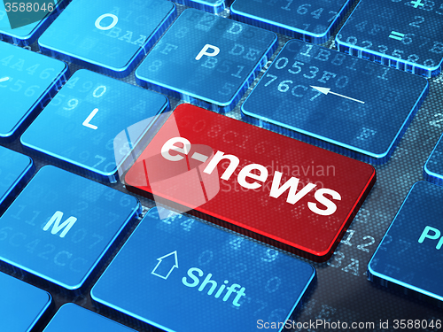 Image of News concept: E-news on computer keyboard background
