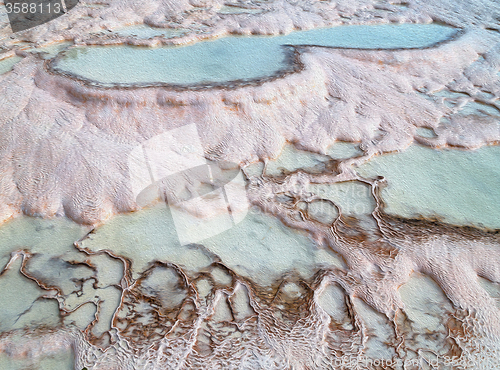 Image of abstract in pamukkale   travertine water