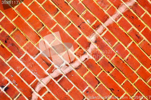 Image of in london   the         texture of a ancien wall and ruined bric