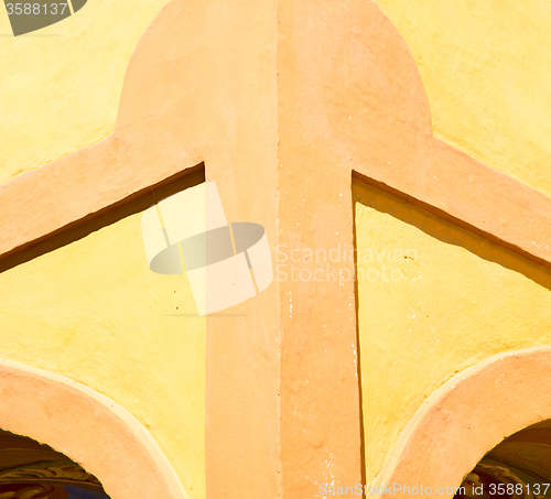 Image of orange in europe italy old wall and antique contruction yellow  