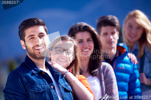 Image of happy students group