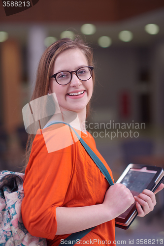 Image of student girl with tablet computer