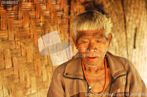 Image of Old man portrait in Nagaland, India