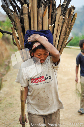 Image of Woman working hard in Nagaland, India