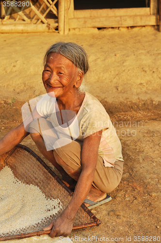 Image of Smiling old woman in Nagaland, India