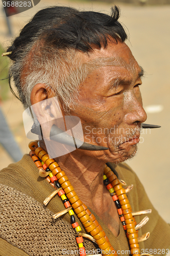 Image of Portrait of old man in Nagaland, India