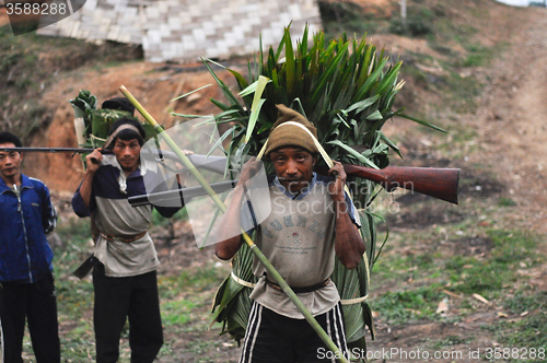 Image of Men with rifles in Nagaland, India