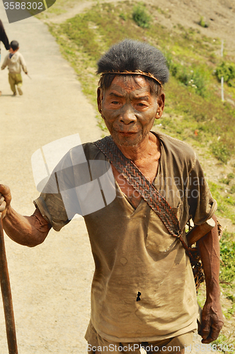 Image of Old warrior in Nagaland, India